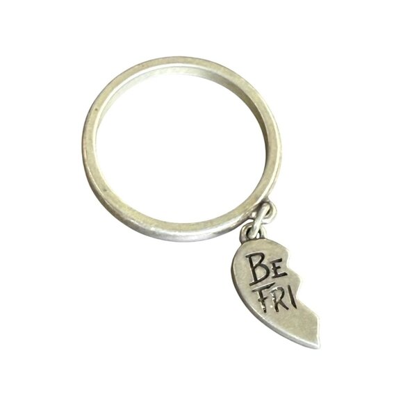 James Avery Sterling Silver Be Friends "Be Fri" Charm Ring Size 8 - Picture 1 of 7